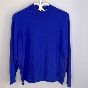 TanJay Textured Mockneck Chevron Long Sleeve Sweater Womens Size L Petite